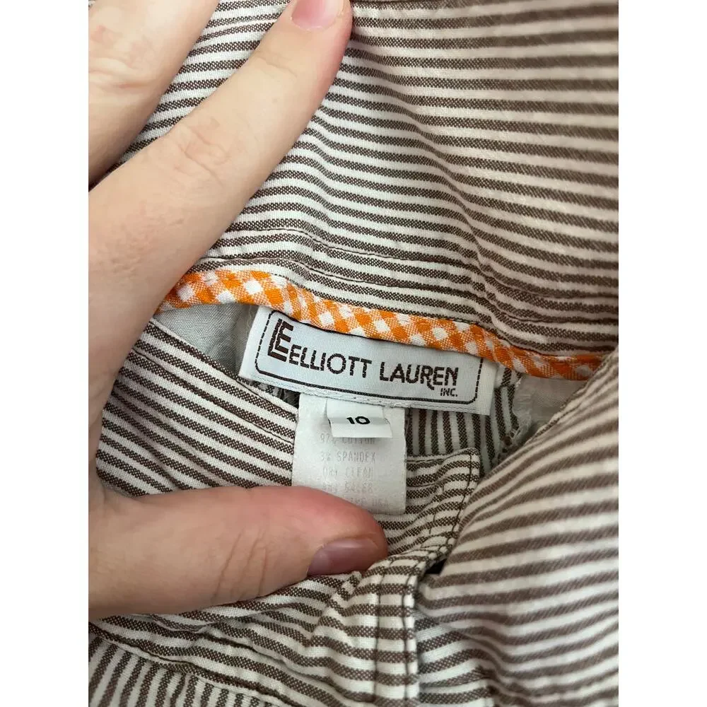 Elliott Lauren Striped Wide Leg Capri Pants